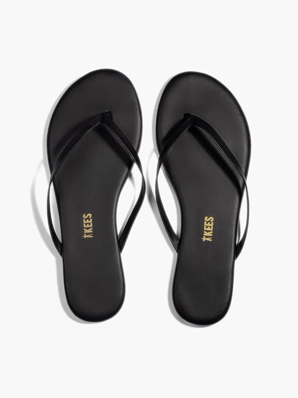 TKEES Black Slim Strap Sandals